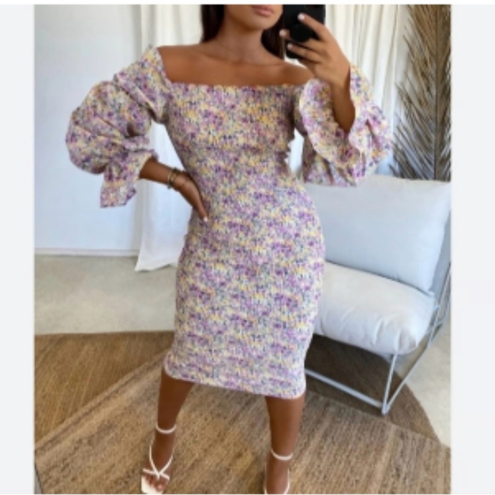 Sndys The Label Purple Floral Dress